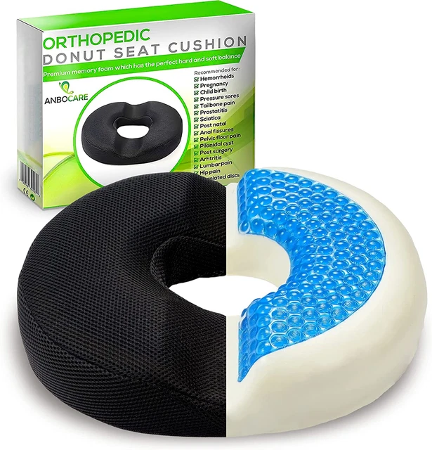 Donut Seat Cushion Â€“ Premium Cool Gel Memory Foam Pillow for Tai