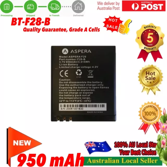 Replacement Battery Suits Aspera F28 Flip Mobile Phone (F28-B), 950mAh Capacity