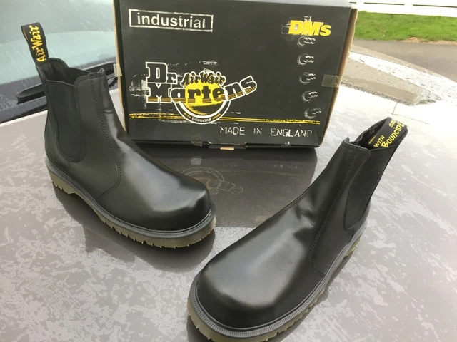 Stivali chelsea Dr Martens 2228 in pelle nera UK 7 EU 41 Made in England acciaio