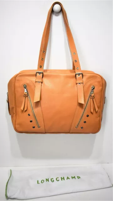 Longchamp, Sac Kate Moss, porté main ou épaule en cuir camel