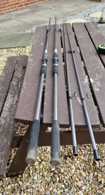 A PAIR OF Vintage Red Wolf Carp Rods 12Ft 2 1/2Lb T/C From The Lat