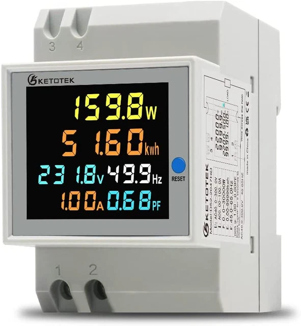KETOTEK 6 in 1 Misuratore Contatore Di Corrente Digitale AC40-300V 100A Voltmetr
