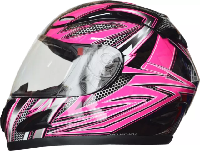 NEW FULL FACE MOTORCYCLE HELMET ADULT SMALL PINK 5 tick approved FULL