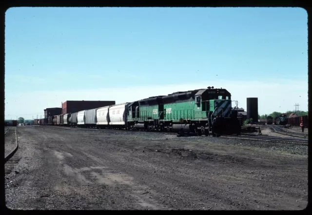 Original Rail Slide - WC Wisconsin Central 6496+ N Fond du Lac WI 5-21-1989