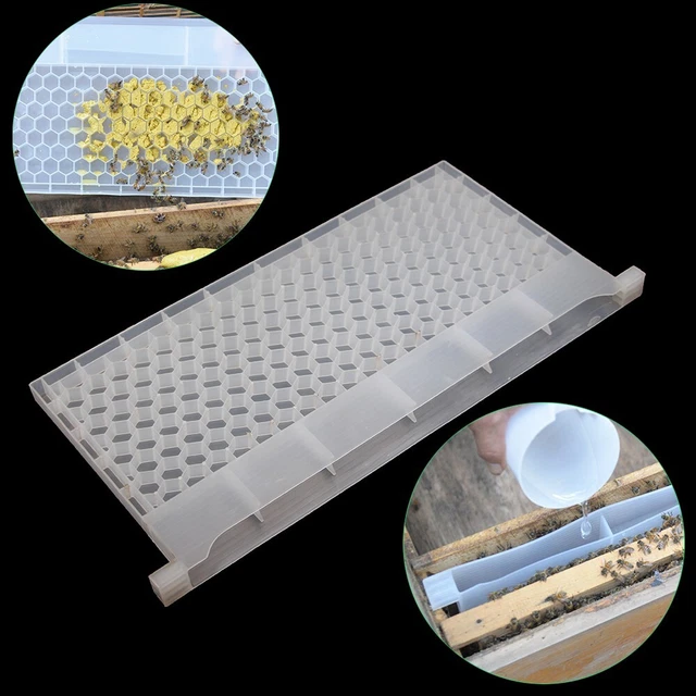 3 in 1 Bee Feeder Feed Power Water Honey Plastic Waterer Feeding Baffle Board