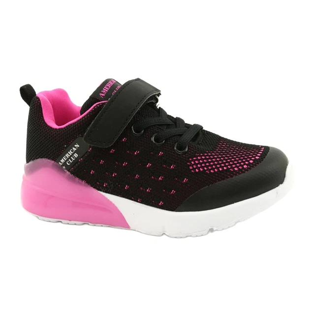 American Club Girls' Sport Shoes With touch fastener RL12 / 21 Black pink