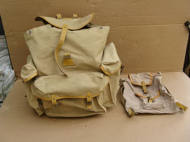 Sac De Plage Vintage Lafuma – Baluchon Tissu Et Simili Cuir, Fabriqué En France