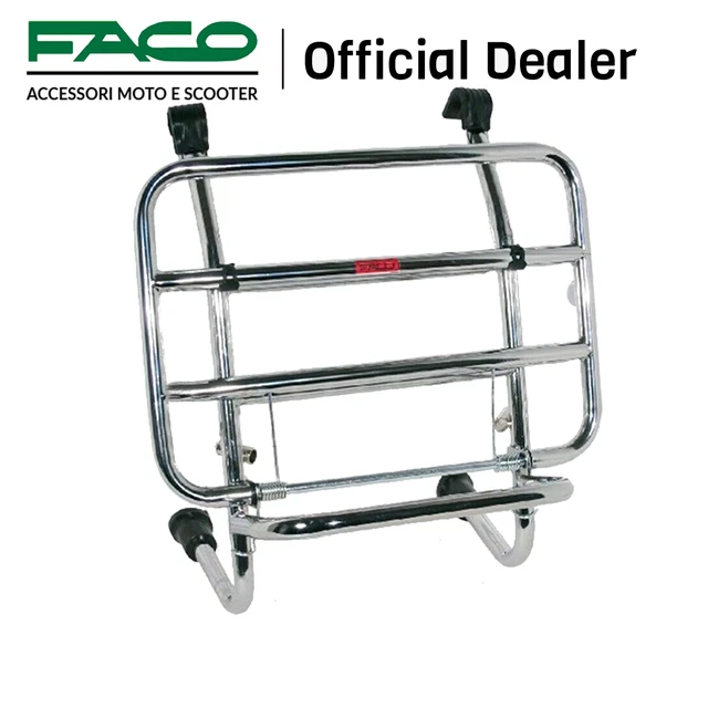 Kit Portapacchi Anteriore E Posteriore Con Ribaltina Per Vespa PX 125/150/200 - Cromato