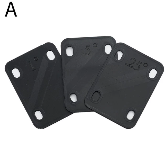 Black 3pcs Neck Shims Guitar Neck Spacer Plastic Electric 0.25 0.5 1 Degree N N8