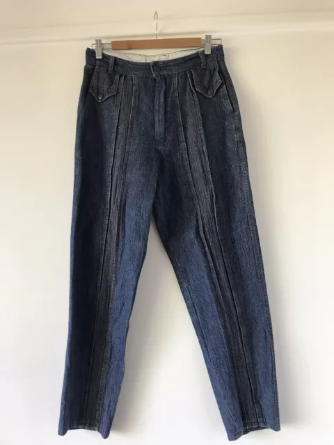 Original Vintage 1980’s Size 14 Blue Denim High Waisted Mom Style Jeans VGC