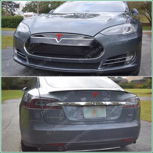 Tesla Model S Nosecone T & Tailgate Logos Accent High Cast Vinyl Decal Stickers