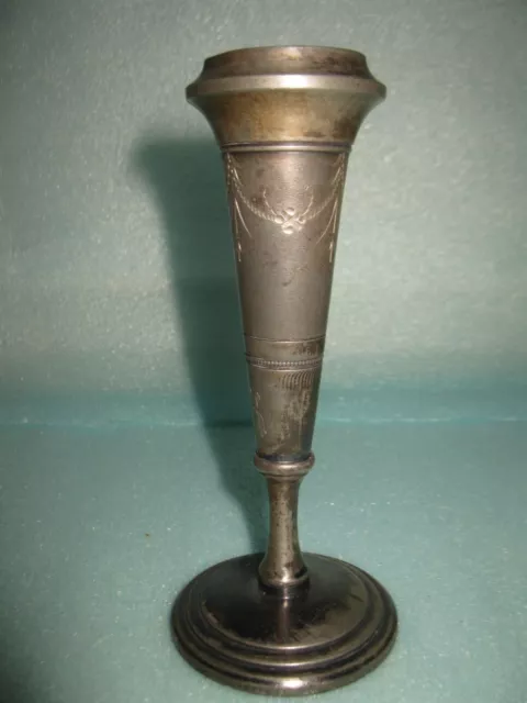 Antique Quadruple Silver Plate Footed Bud Vase By James W. Tufts Of Boston Vg