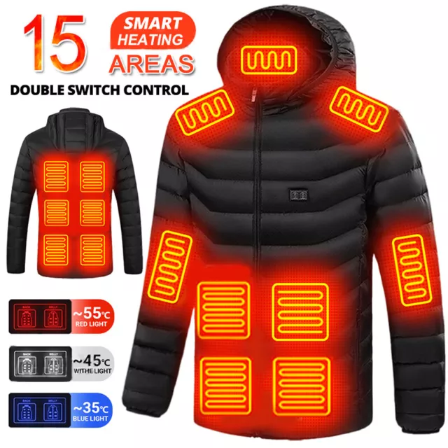 Térmicas Cálido Camiseta De Invierno Electric USB Calentamiento Chaqueta Ab <