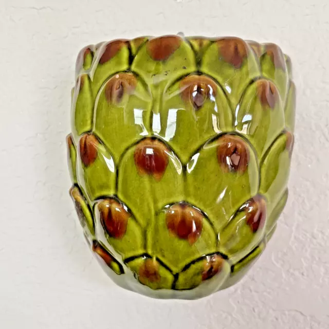 Vintage Pineapple Shape Wall Pocket Vase Made in Italy #0281 FANTASTIC!!