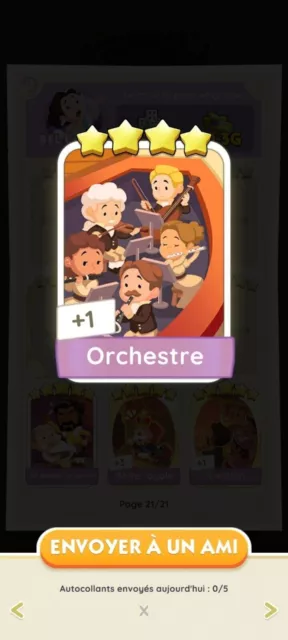 Carte Monopoly Go 4 Étoiles 🌟 Orchestre