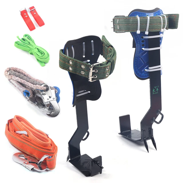 Professional Tree Climbing Spike Set Pole Climbing Spurs Climber w/ Carabiner