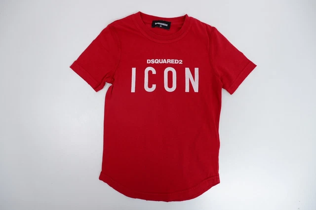 Dsquared2 Ds2 Boys T Shirt Top Age 6 Yrs Red Logo Print Short Sleeve