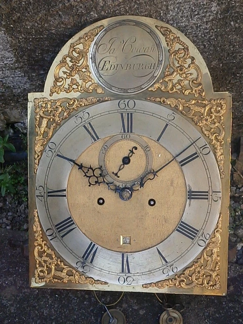 12+16+1/2 8day LONGCASE GRANDFATHER CLOCK DIAL+move James Cowan, Edinburgh