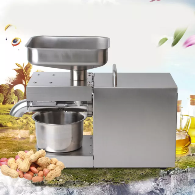 Peanut Oil Extractor Commercial Automatic Oil Press Cold/Hot Oil Machine 600W US