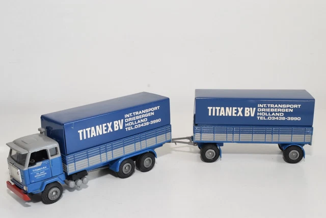 WIKING - Camion Plateau VOLVO F89 6X4 Avec Remorque 3 Essieux ASG - Échelle 1/87