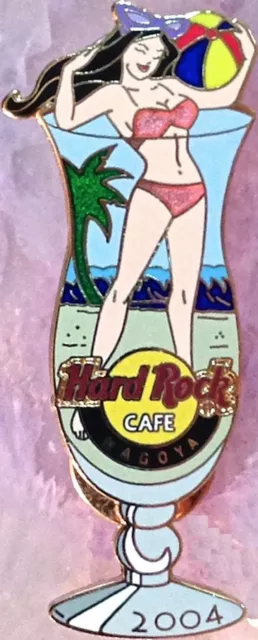 Hard Rock Cafe NAGOYA 2004 HURRICANE GLASS Series PIN Sexy Bikini Girl #23987