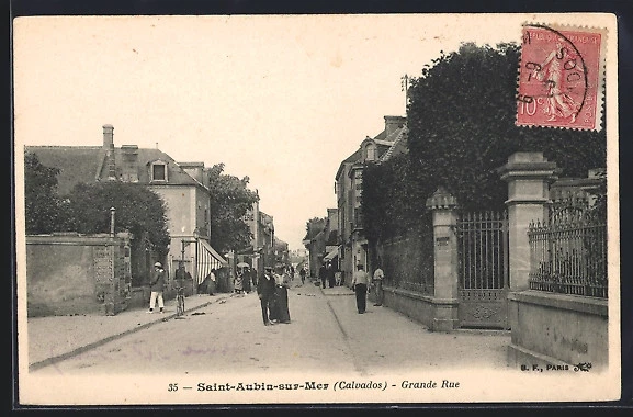 Carte Postale Ancienne CPA 14 Saint Aubin Sur Mer - La Mer Monte, On Se Prépare - Années 1900