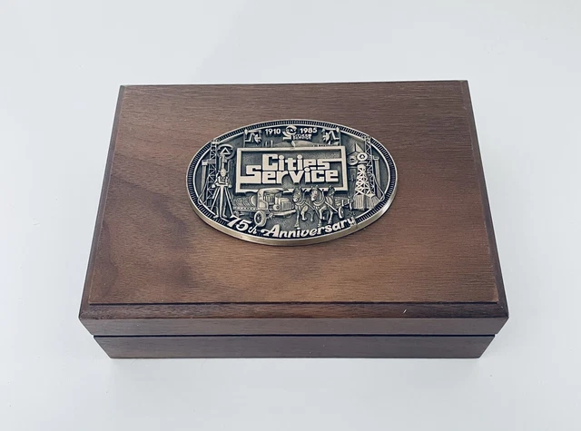 Vintage Cities Service Citgo 75th Anniversary Jewelry Trinket Box Oil & Gas RARE