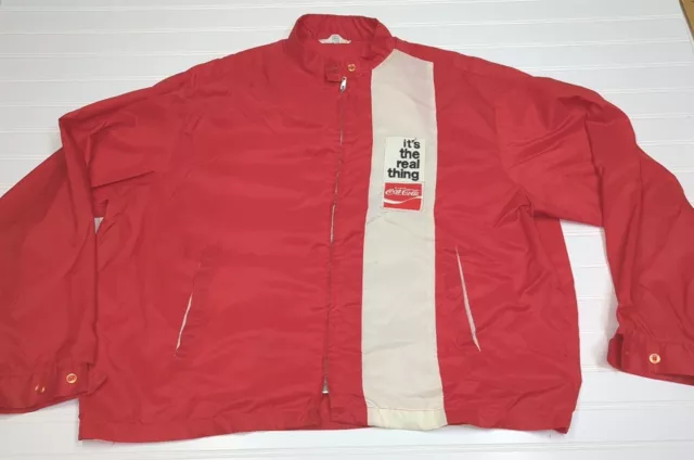 Vintage Coca Cola Coke Jacket Windbreaker It's The Real Thing Red XL X Large