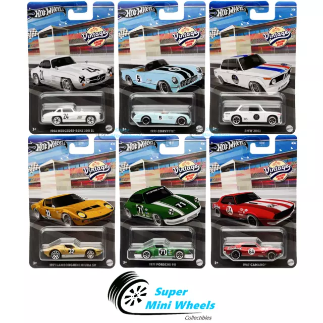 HOT WHEELS 2024 Vintage Grand Prix A Case Set of 6 Cars HRT81956A