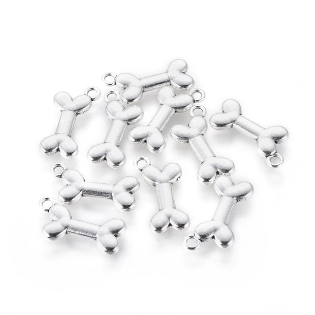 10 Stück Knochen 22x11mm Anhänger Charms  Basteln Schmuck Hundeknochen -K-1011
