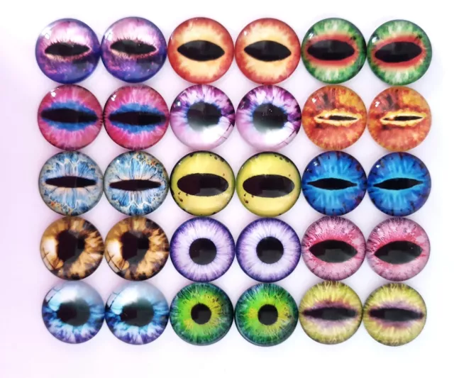 10 Eye Glass Cabochons 20Mm-Cat/Dragon-Flatback/Gems-Large Eyes Cabochon-Big