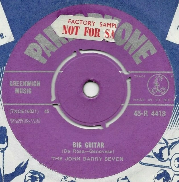THE JOHN BARRY SEVEN BIG GUITAR c/w RODEO PARLOPHONE 45-R 4418 1958 INSTRUMENTAL