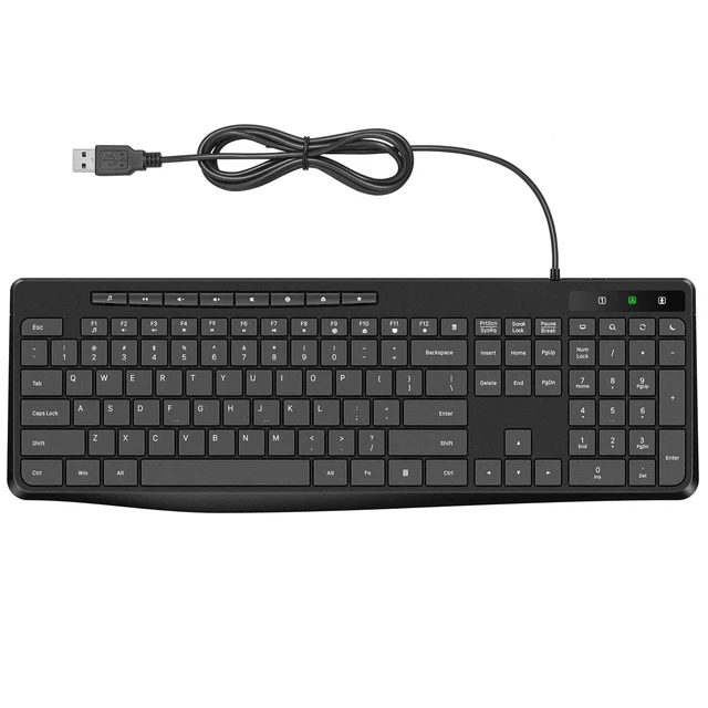 Wired Keyboard,Quiet Keyboard,Multimedia USB Computer Keyboard,Silent Keyboard