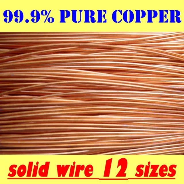 Assorted Sizes .56mm-6mm Pure Bare Copper Wire Brass Wire Bonsai Jewellery Craft