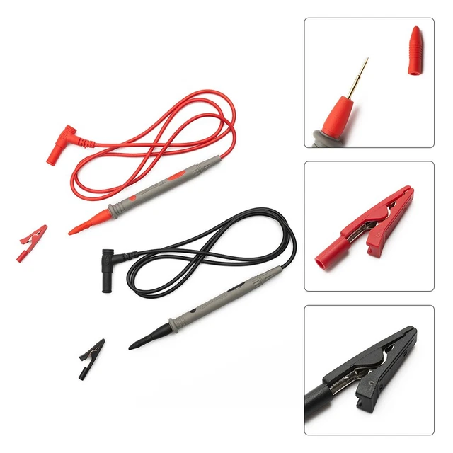 Multimeter Test-Lead Set With Alligator Clips AndCAT II 1000V, 10A Probe Tips