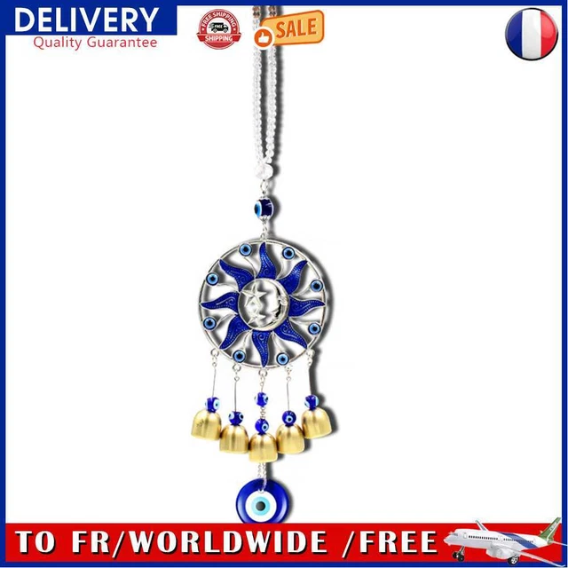 Turkish Blue Eyes Amulet Hanging Lucky Pendant Wind Chime Ornament Outdoor Decor