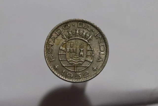 🧭 India Portugal Colonial 1/2 Rupia 1952 B53 #Z7453