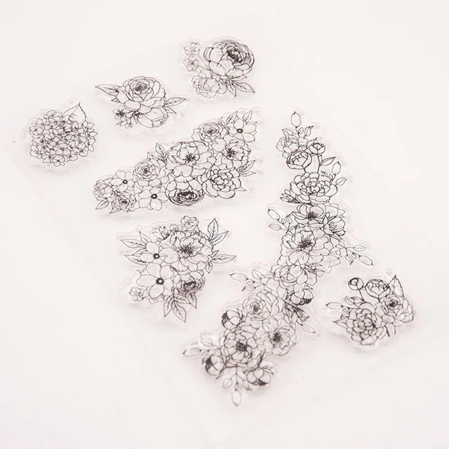 Flower Vine Silicone Clear Stamp Card Making Envelope Decor DIY Handmade Tool