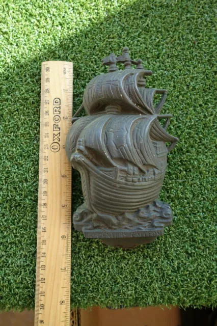 Early Brass Galleon Door Knocker "16th Century Galleon" 6.5 inches in length 2