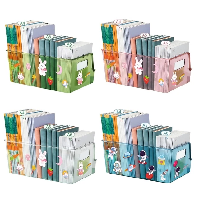Desktop Organizer Transparent Book Storage Box Desk Bookshelf Office Book Holder