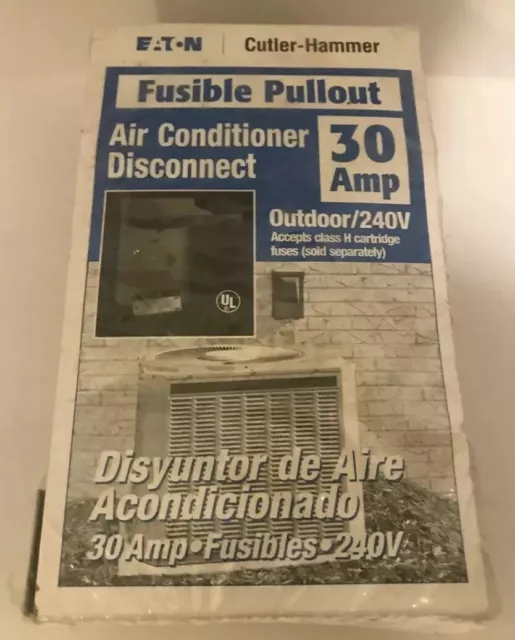 New Cutler Hammer 30 Amp Fusible Pullout A/C Disconnect DPF221RP (b)