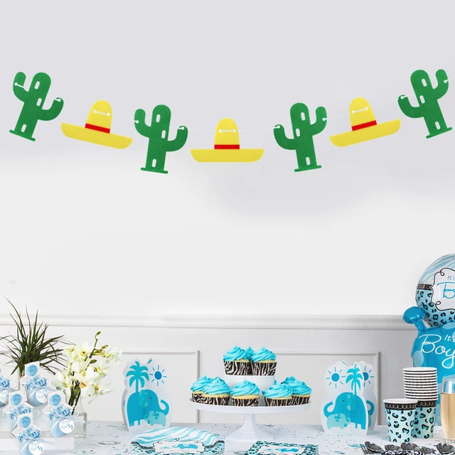 2 Sets Partei Hängende Wimpelkette Kaktus-Party-Girlande Hawaii Ammer