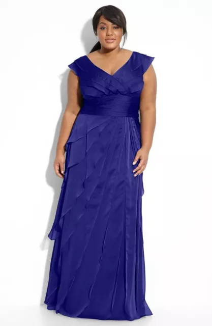 Adrianna Papell Iridescent Chiffon Petal Gown-Size 20 W (Plus)  (#214 B)