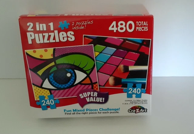 2 in 1/ 480 Pcs {240 Pieces Each} 11.25"x 9" CraZart_Makeup_ New Jigsaw Puzzle