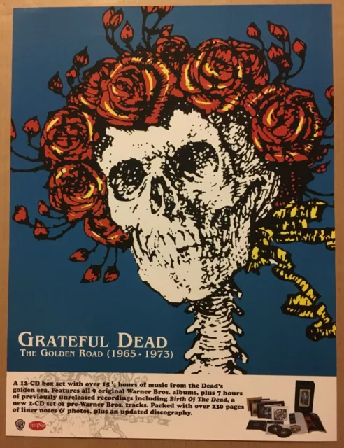 Jerry Garcia GRATEFUL DEAD Rare VINTAGE 2001 PROMO POSTER 4 Golden CD 18x24 MINT