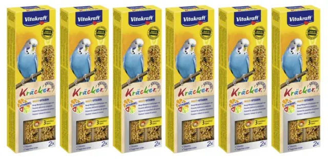 6x 60g Vitakraft Sittiche Kräcker Multi-Vitamin Wellensittiche Vogelfutter