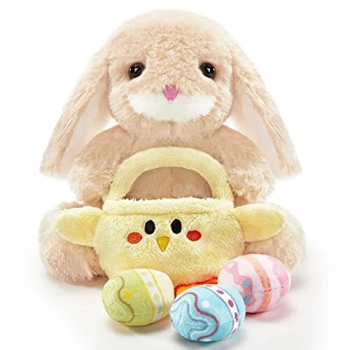 Gaudiutitia Bunny Stuffed Animal with Easter Basket Stuffers for Kids, Three ...