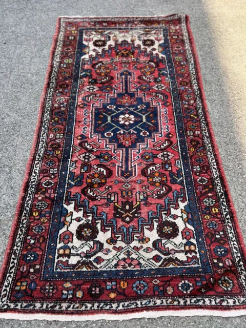 Wunderschöne Handgeknüpfte Perserteppich Hamedan Carpet Hamadan 104X198cm