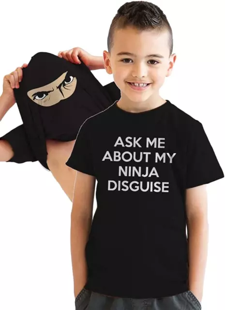 Youth Ask Me about My Ninja Disguise T Shirt Funny Cool Costume Novelty Gift Tee