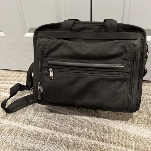 TUMI Alpha Black Nylon  Messenger/ Laptop Briefcase Bag Multiple Compartments